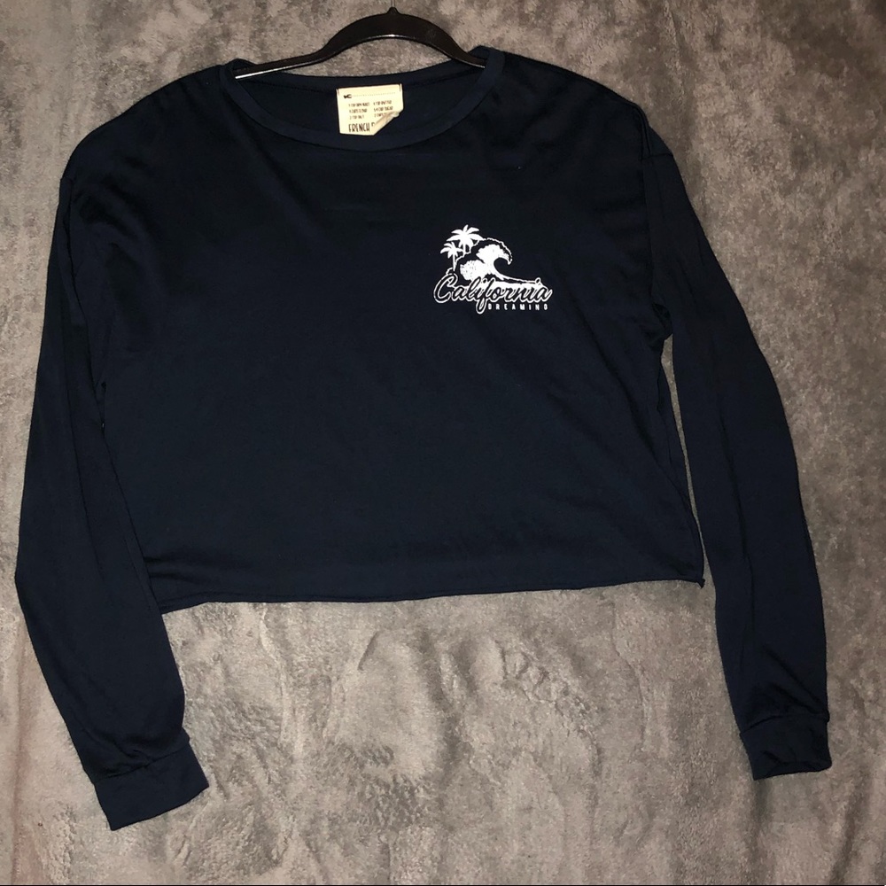 French Pastry cropped long sleeve top